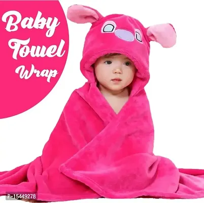 First Kick Fleece New Born Baby Blanket Pack of Super Soft Bathrobe Baby Wrapper Cum Baby Bath Towel For Baby Boys, Baby Girls, Babies (80Cm X 80Cm, 0-6 Months Lightweight (Pink)-thumb2