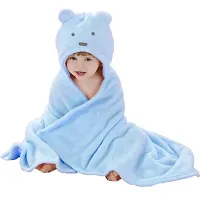 BRANDONN Ultra Soft Organic Premium Bathrobe Cum Bath Gown For Babies Cum Baby Bath Towel(Blue Puppy)-thumb2