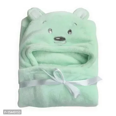 First Kick Micro Fleece New Born Baby Blanket Pack of Super Soft Bathrobe Baby Wrapper Cum Baby Bath Towel For Baby Boys, Baby Girls, Babies (80Cm X 80Cm, 0-6 Months Lightweight (Green)