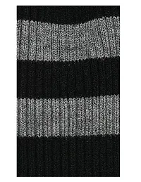 BRANDONN Men's Woollen Ribbed Muffler Cum Scarf (Black, 28 x 167 cm)-thumb3