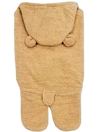 BRANDONN New Born Baby's Micro Fleece Hooded Supersoft Wearable Unicorn Wrapper Cum Baby Sleeping Bag Cum Blankets (Beige, 70 cm x 76 cm, 0-6 Months)-thumb2