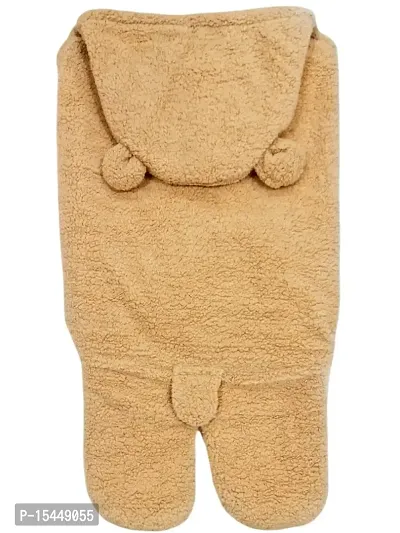 BRANDONN New Born Baby's Micro Fleece Hooded Supersoft Wearable Unicorn Wrapper Cum Baby Sleeping Bag Cum Blankets (Beige, 70 cm x 76 cm, 0-6 Months)-thumb3