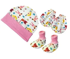 BRANDONN Baby Boy's and Baby Girl's Cotton Mitten Set (Multicolour, 0-6 Months)-thumb1