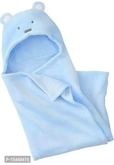BRANDONN Ultra Soft Organic Premium Bathrobe Cum Bath Gown For Babies Cum Baby Bath Towel(Blue Puppy)-thumb0