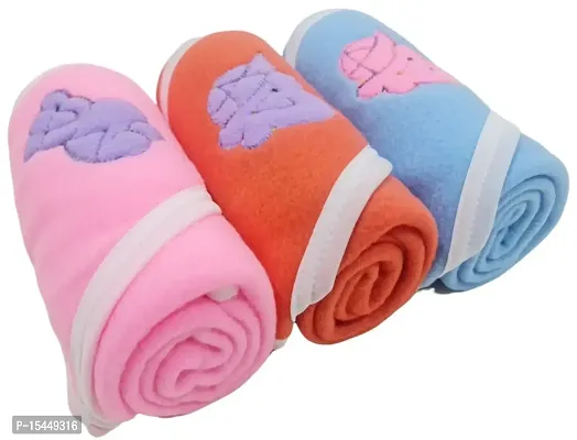 First Kick Baby Blankets New Born Pack of Hooded Wrappers Cum Wrap Towel Pack of 3