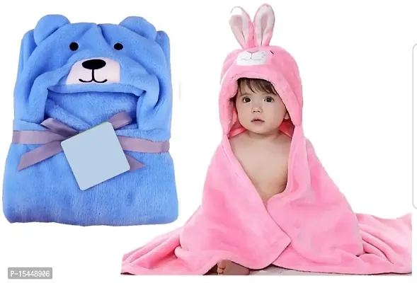 First Kick Baby Blankets Newborn Combo Pack of Super Soft Bathrobe Baby Wrapper Cum Baby Bath Towel for Baby Boys, Baby Girls, Babies (80cm x 80cm, 0-6 Months) Pack of 2-thumb0