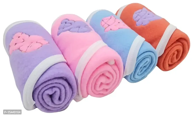 First Kick Baby Blankets New Born Pack of Hooded Wrappers Cum Wrap Towel Pack of 4