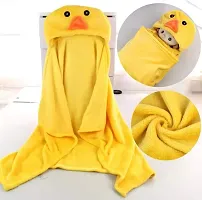 First Kick New Born Baby Fleece Blanket Pack of Super Soft Bathrobe Baby Wrapper Cum Baby Bath Towel For Baby Boys, Lightweight Baby Girls, Babies (80Cm X 80Cm, 0-6 Months) Lightweight, Yellow-thumb2