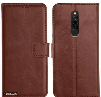 STC Flip Cover Case for Xiaomi Mi Redmi 8 Stitched Leather Finish-thumb0