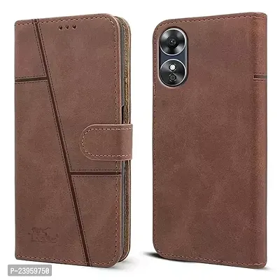 STC Leather Flip Back Cover For Oppo a17