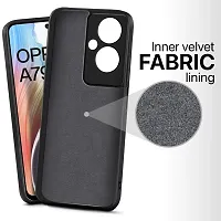 STC OG Silicone Cloth Back Cover For Oppo A79 5g (black)-thumb1