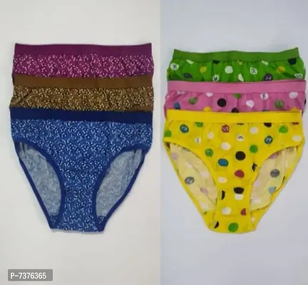 Stylish Fancy Cotton Blend Hipster Multicoloured Panty Combo For Women- Pack Of 6
