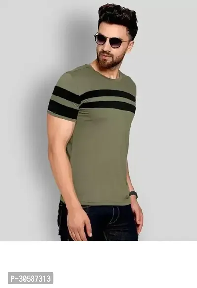 Reliable Multicoloured Cotton Blend Printed Round Neck Tees For Men-thumb0