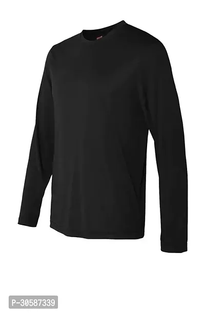 Reliable Black Cotton Blend Printed Round Neck Tees For Men-thumb0