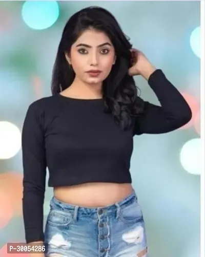 Stylish Cotton Solid Crop Top for Women