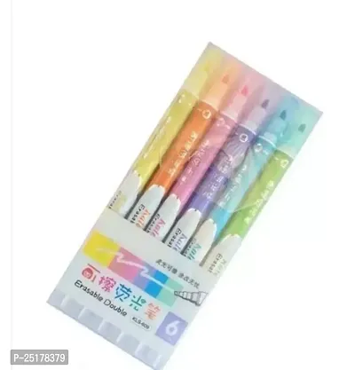 Magic Highlighters Erasable Highlighters Color Highlight Pens Dual Tip Chisel Tip Assorted Highlighter Pen Marker Set Of 6