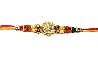 Frolics India Designer Premium Stones Studded Combo Rakhi , Raksha Bandhan Thread Stones Rakhi- Pack of 2 (Combo-2)-thumb2