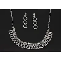 Frolics India White Stones Studded Choker/Necklace Set With Earrings For Women & Girls-thumb1