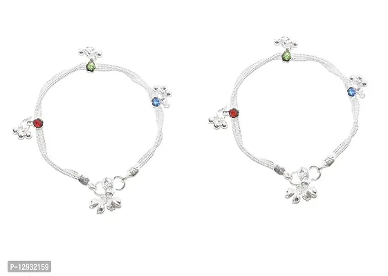 Frolics India Multicoloured Stones Studded With Ghungroo (Bells) Alloy Anklet For 3-8 Years Kids (Style 1)-thumb4