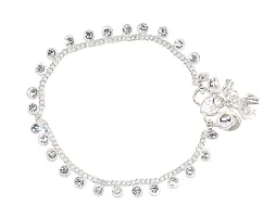 Frolics India Metal Alloy Stud Anklet with Ghungroo for Girls (8, Silver, 3-8 Years Kid)-thumb2