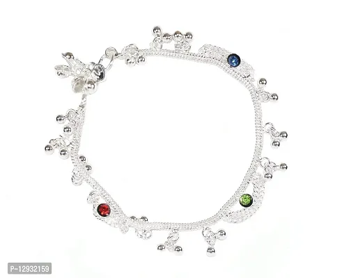 Frolics India Multicoloured Stones Studded With Ghungroo (Bells) Alloy Anklet For 3-8 Years Kids (Style 1)-thumb3