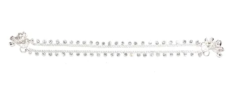 Frolics India Metal Alloy Stud Anklet with Ghungroo for Girls (8, Silver, 3-8 Years Kid)-thumb1