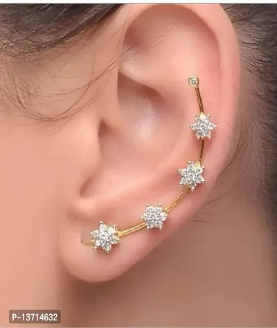 Premium CZ Stones Studded Earcuffs Earrings for Women and Girls