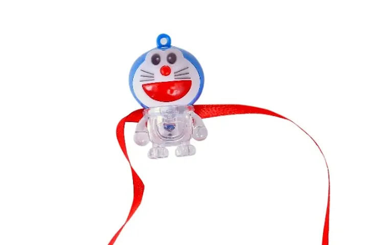 2 in 1 Flashing Light Toy Doraemon Rakhi for Kids