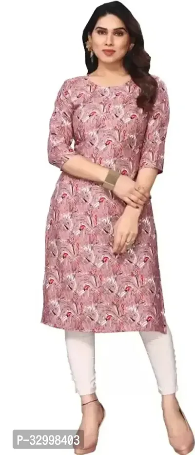 Stylish Pink Cotton Blend Kurta With Pant Set For Women-thumb0