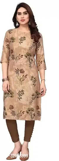 Stylish Brown Cotton Blend Kurta With Pant Set For Women-thumb0