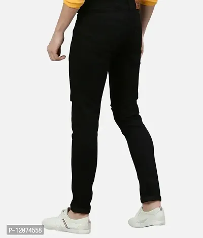 STITCH FACTORY Men's Skinny Jeans (34) Black-thumb3