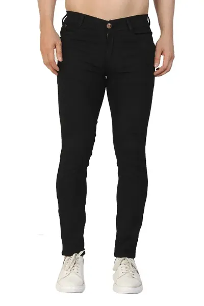 Men Slim Mid Rise Solid Jeans