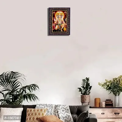 Hawai Pancha Mukhi Hanuman Designer Wall Hanging Engineered Wood Photo Frame for Worship Use 8.5x7inch SFDI00306BLKFRM-thumb4