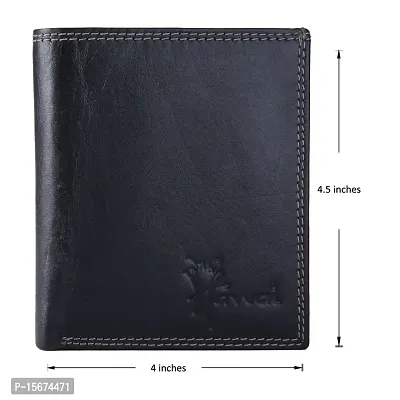 Hawai Men Black Genuine Leather Wallet (8 Card Slots)-thumb5