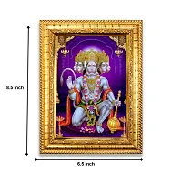 Hawai Pancha Mukhi Hanuman Designer Wall Hanging Engineered Wood Photo Frame for Worship Use 8.5x7inch SFDI274GLDFRM-thumb2