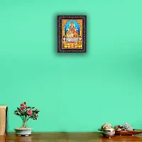 Hawai Kuber Laxmi Designer Wall Hanging Engineered Wood Photo Frame for Worship Use 8.5x7inch SFDI00313BLKFRM-thumb3