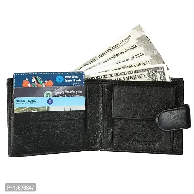 Hawai Men Black Genuine Leather Wallet??(4 Card Slots)-thumb4