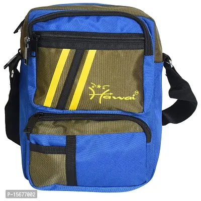 Hawai PVC Coated Water Resistant Polyester Mens Casual Sling Messenger Side Bag for Office College Outdoor Travel Daytrip-PUBWC01288-thumb0