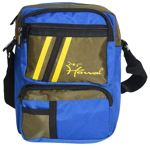 Hawai PVC Coated Water Resistant Polyester Nylon Casual Sling Messenger Side Bag for Office College Outdoor Travel Daytrip-PUBWC3 for Men Women
