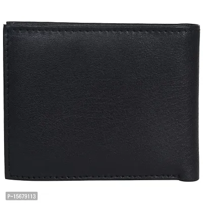 Hawai Genuine Leather Formal Black Wallet for Men (6 Card Slots, Photo Id Window)-thumb2