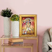 Hawai Lord Krishna Virat Roop Designer Wall Hanging Engineered Wood Photo Frame for Worship Use 8.5x7inch SFDI284GLDFRM-thumb4