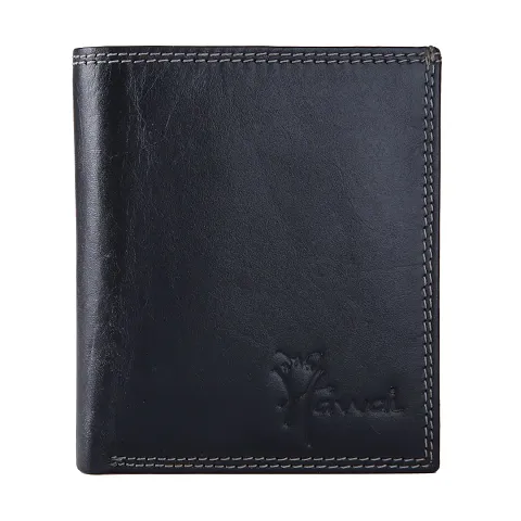 Hawai Men Black Genuine Leather Wallet (8 Card Slots)