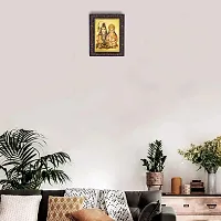 Hawai Gold Plated Shiva Parivar Designer Wall Hanging Engineered Wood Photo Frame for Worship Use 8.5x7inch SFDI331BLKFRM-thumb3