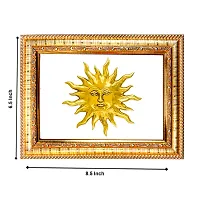 Hawai Feng Shui Mahavastu Remedies Wooden Framed Golden Lord Surya Dev Photo for Home Office Business Place SFDI236GLDFRM-thumb1