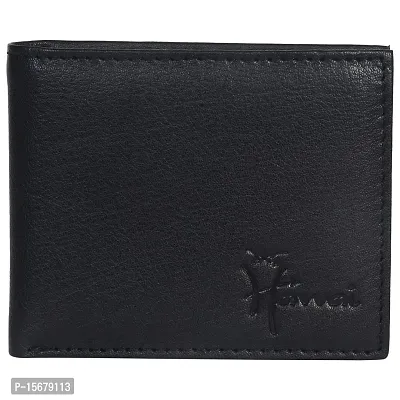 Hawai Genuine Leather Formal Black Wallet for Men (6 Card Slots, Photo Id Window)-thumb0