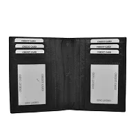 Hawai Genuine Leather Black Passport Holder for Men and Women with Multiple Card Slot and Photo ID Window-thumb1