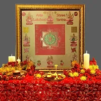 Hawai 24k Gold Plated Ashta Laxmi Shree Yantra for Home Office Business Place Worship Use 10.5x10.5 Inches-thumb1