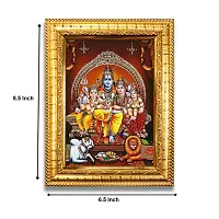 Hawai Shiva Parivar Designer Wall Hanging Engineered Wood Photo Frame for Worship Use 8.5x7inch SFDI282GLDFRM-thumb2