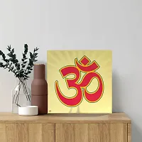 Hawai Om 24k Gold Plated Poster Photo for Home Office Puja Ghar Worship use 23x23cm SFDI00199_NOF-thumb2