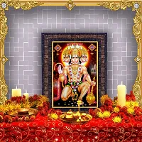 Hawai Pancha Mukhi Hanuman Designer Wall Hanging Engineered Wood Photo Frame for Worship Use 8.5x7inch SFDI00306BLKFRM-thumb1